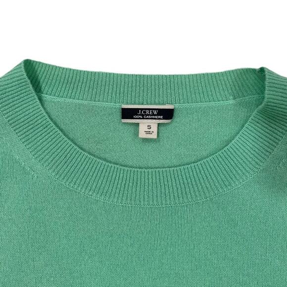 J. Crew Classic-Fit Crewneck Sweater 100% Cashmere Frosty Mint Green Size Small - Picture 5 of 7